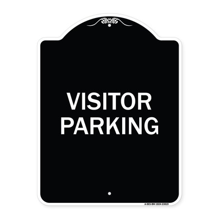 SIGNMISSION Reserved Parking Visitor Parking Heavy-Gauge Aluminum Architectural Sign, 24" x 18", BW-1824-23019 A-DES-BW-1824-23019